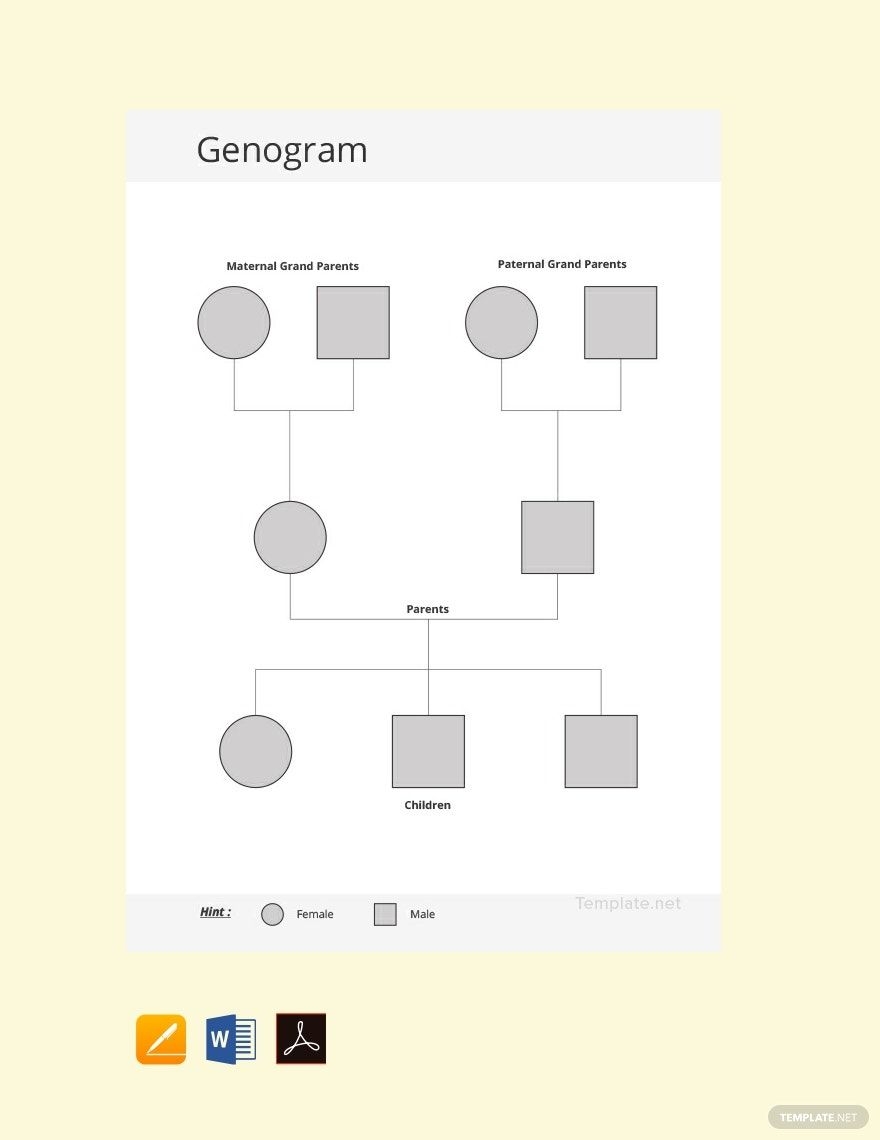 Sample Genogram Template In Pages Word PDF Download Template
