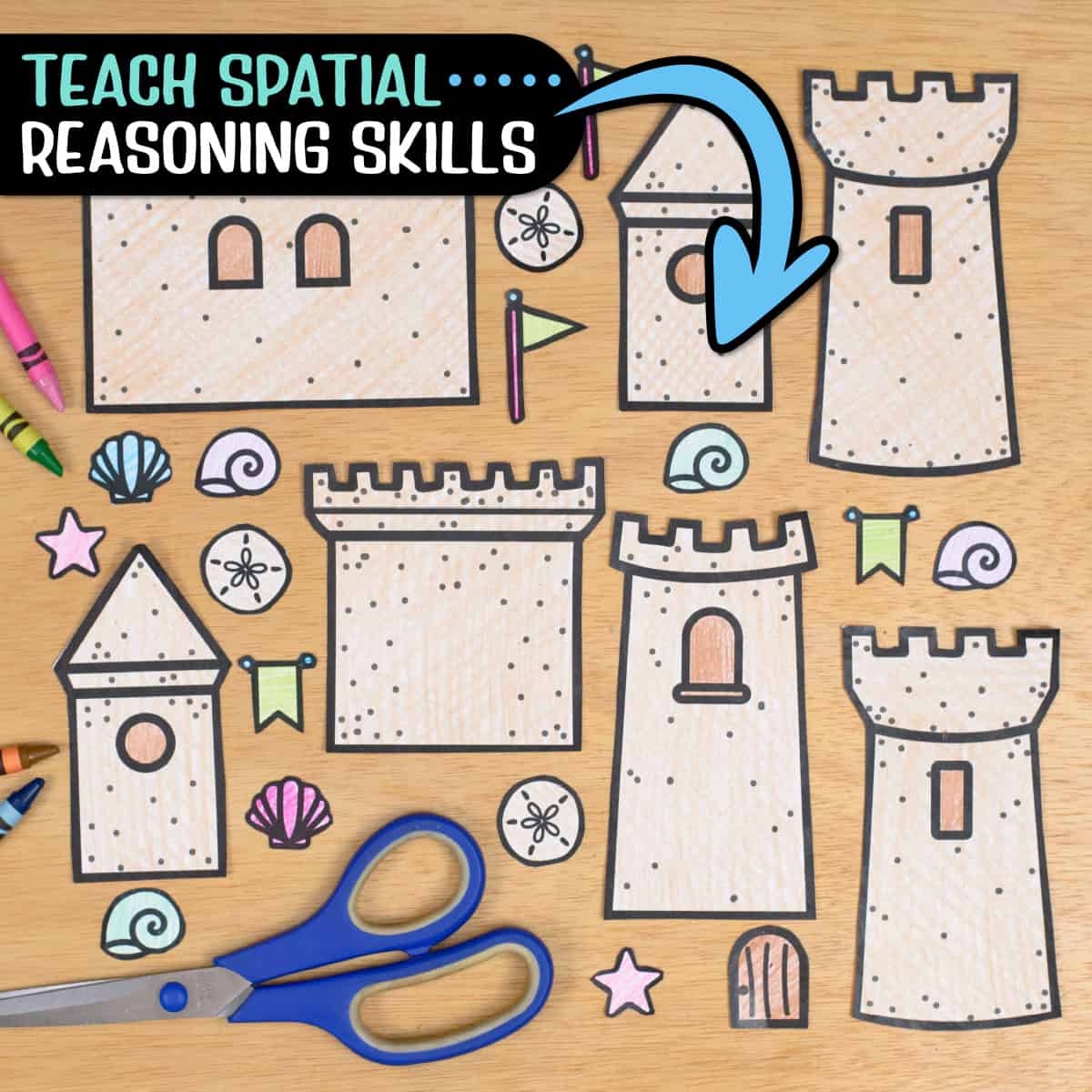 sandcastle template printable