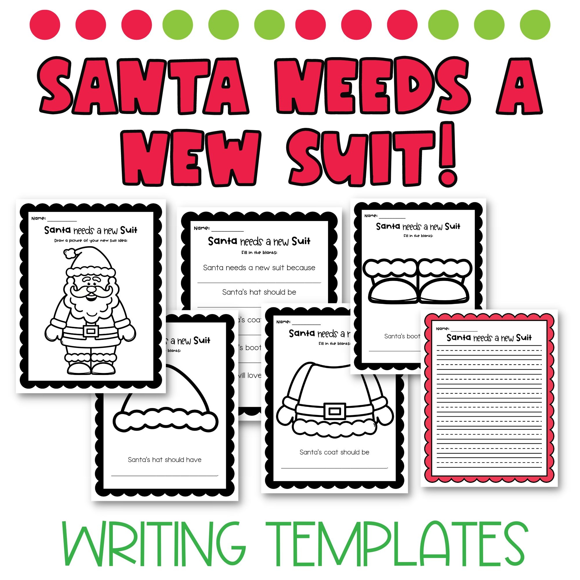 Santa s New Suit Christmas Writing And Craft Project With Take Home Option
