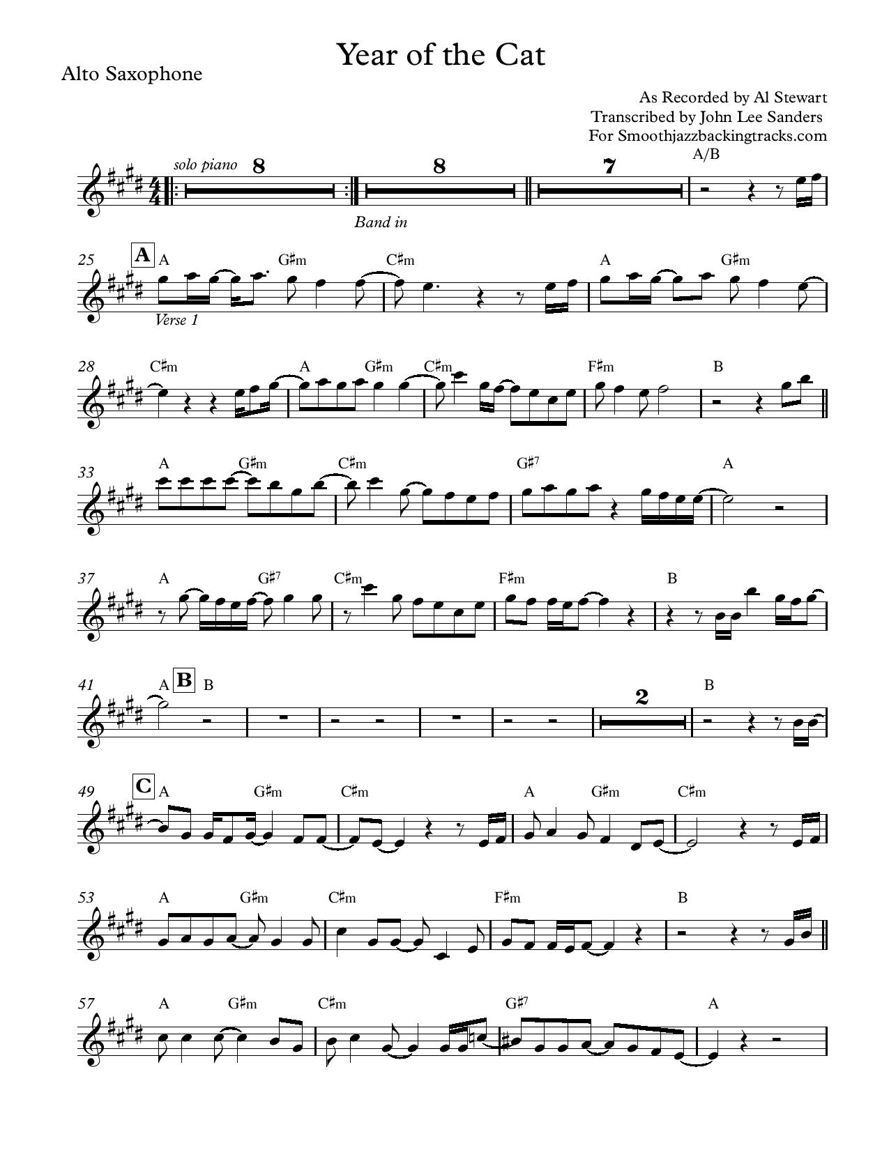 free printable alto saxophone sheet music