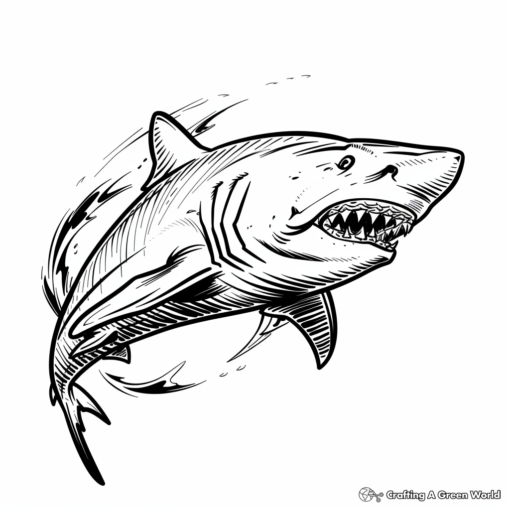bull shark coloring page