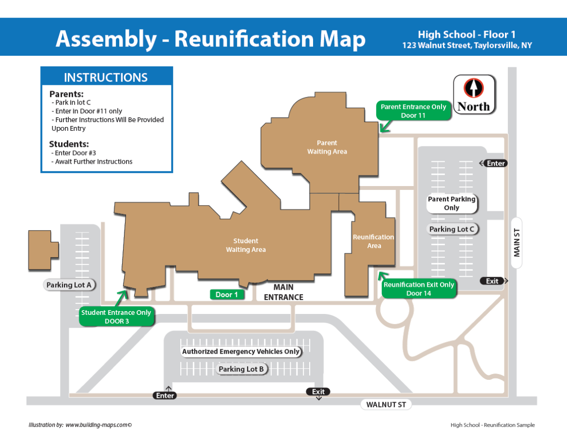 School Evacuation U0026 Reunification Maps Building Maps