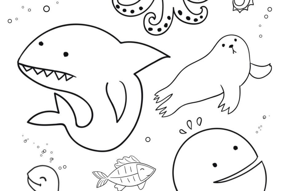 Sea Animal Coloring Page Kids Coloring Pages Sea Animals Printable Coloring Page Ocean Coloring Page For Kids Printable Ocean Coloring Etsy UK