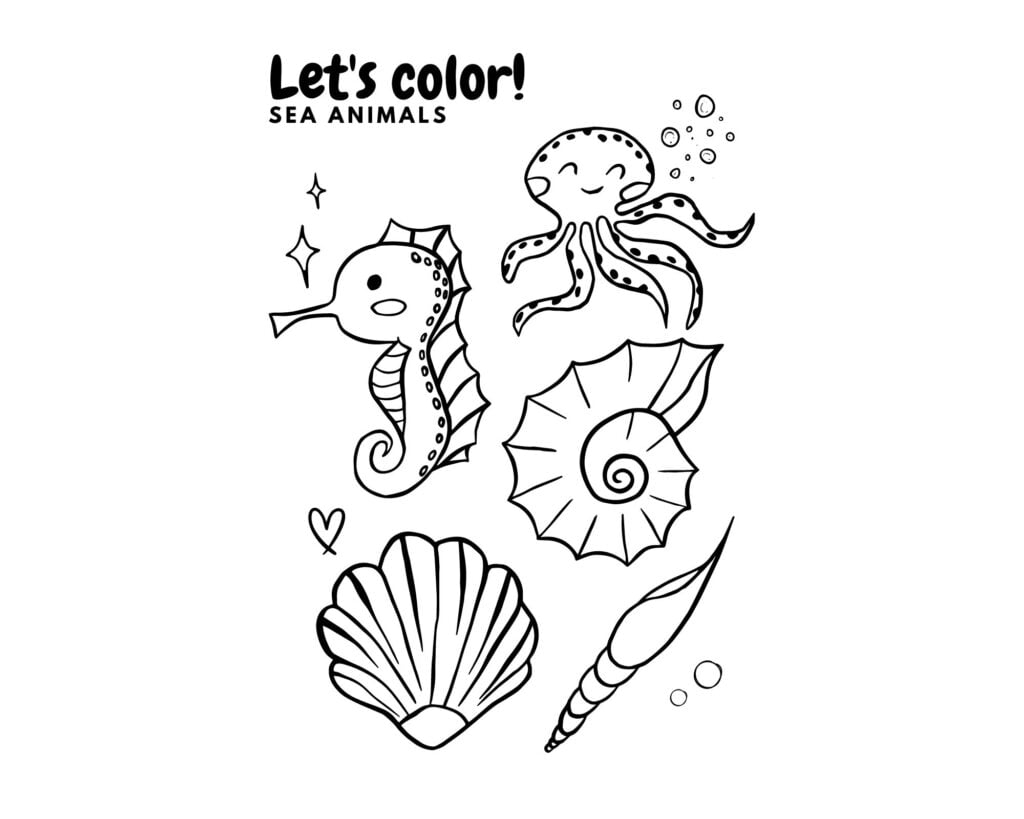 ocean animal coloring pages