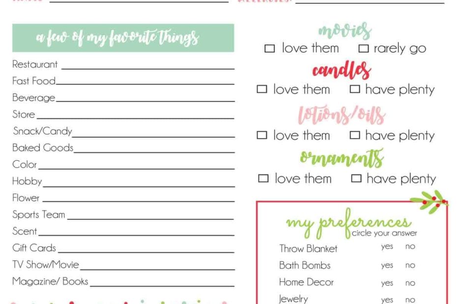 Secret Santa Questionnaire Skip To My Lou