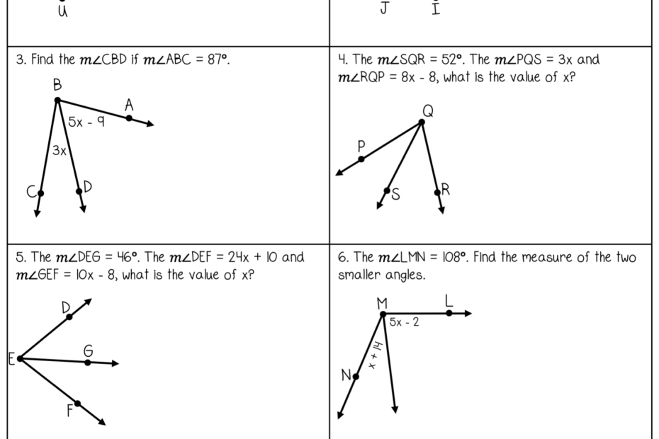 Segment And Angle Addition Postulate Notes And Worksheets Worksheets Library
