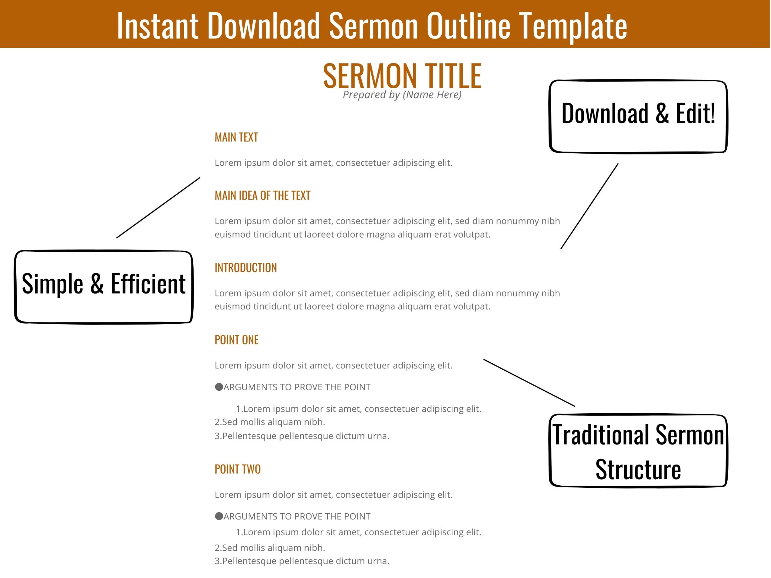 Sermon Planner Sermon Outline Template Bible Lesson Template 