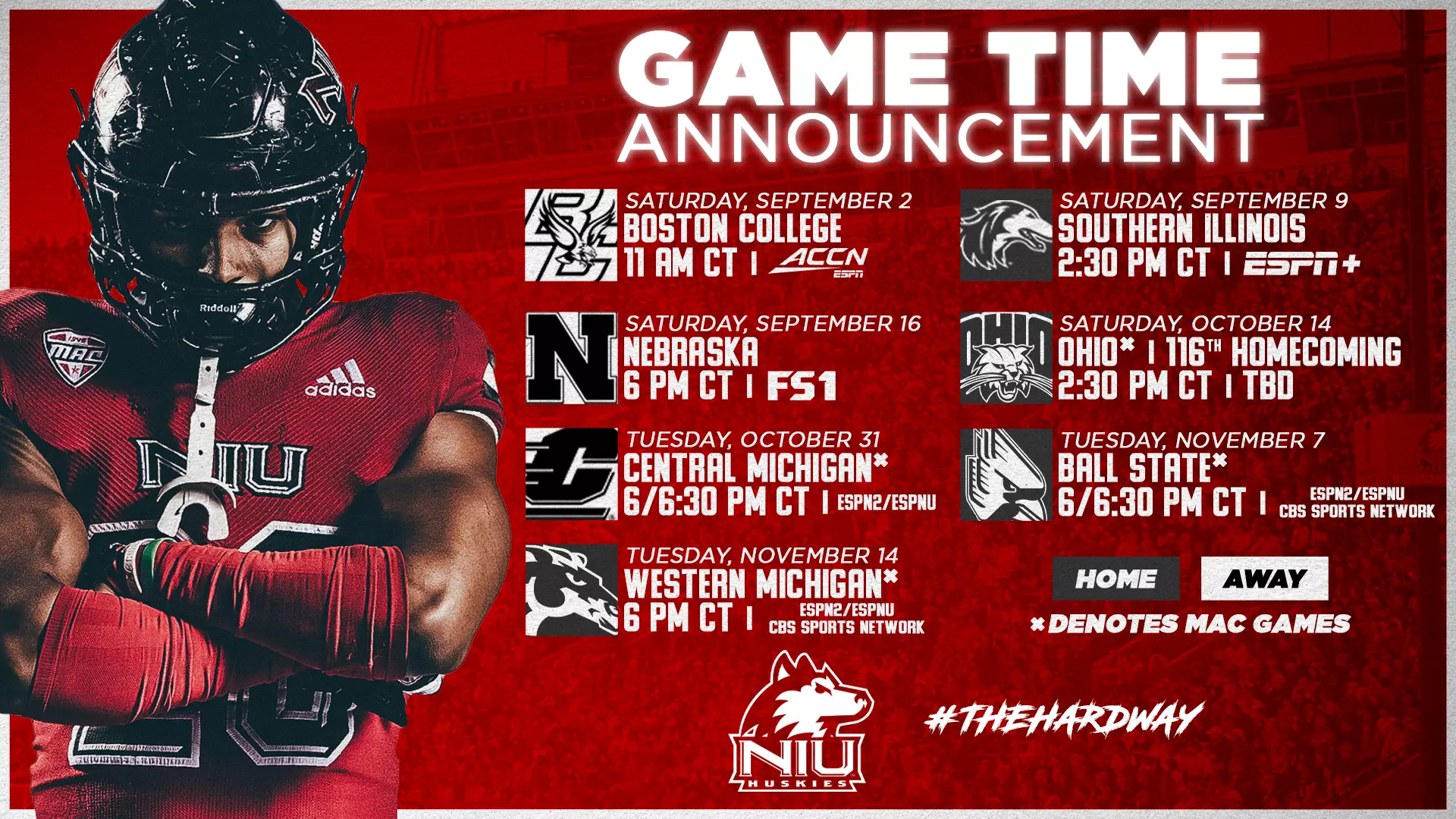 Seven 2023 NIU Football Game Times Announced NIU Athletics