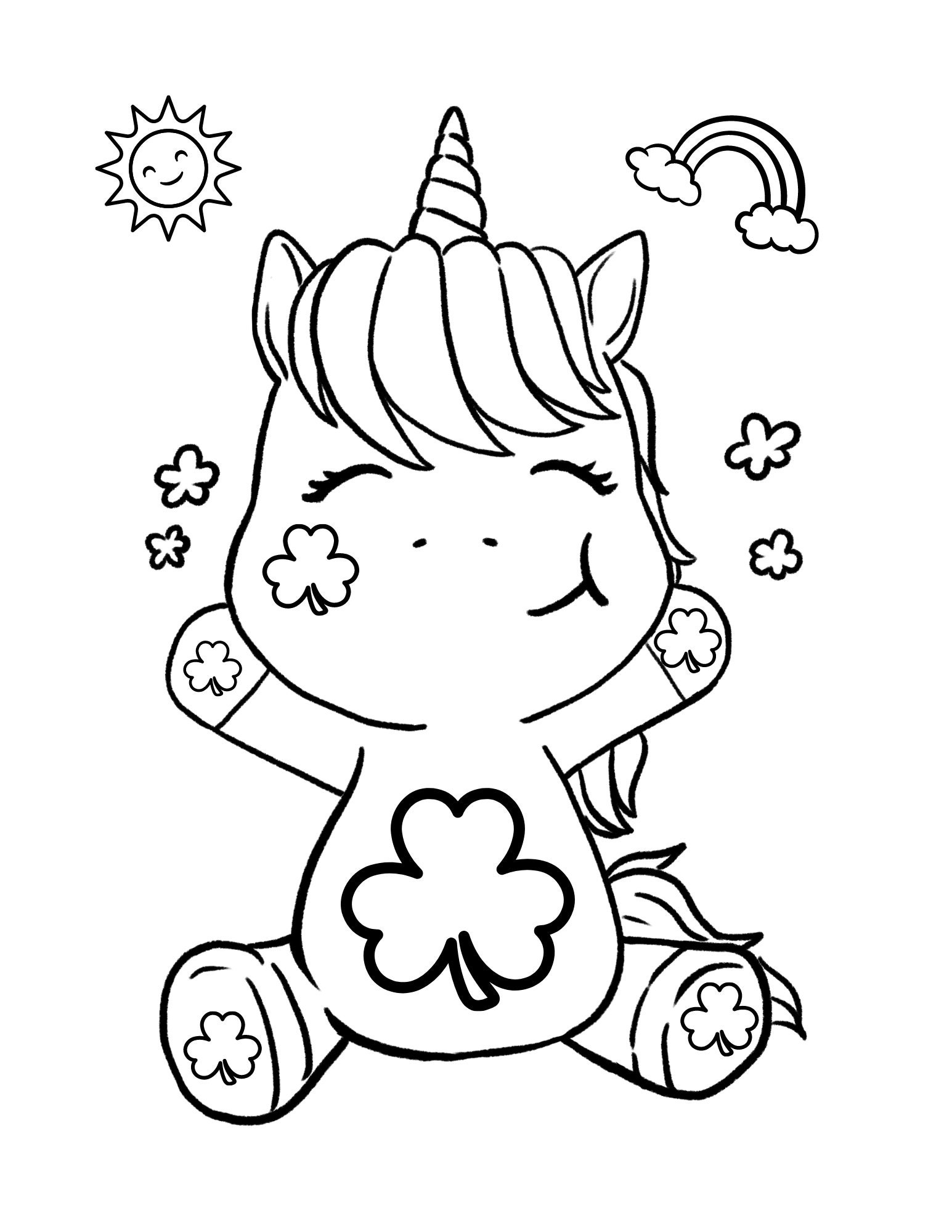 Shamrock Coloring Page Etsy