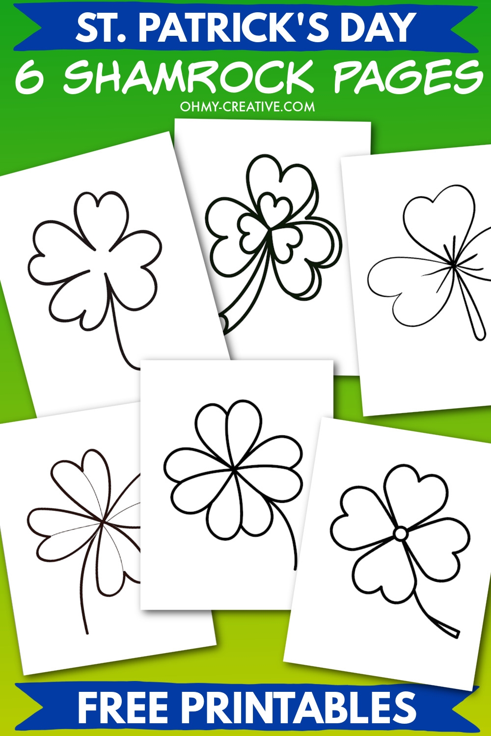 Shamrock Template Free Printables Oh My Creative