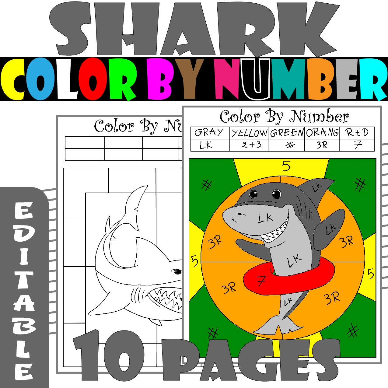 color by number shark