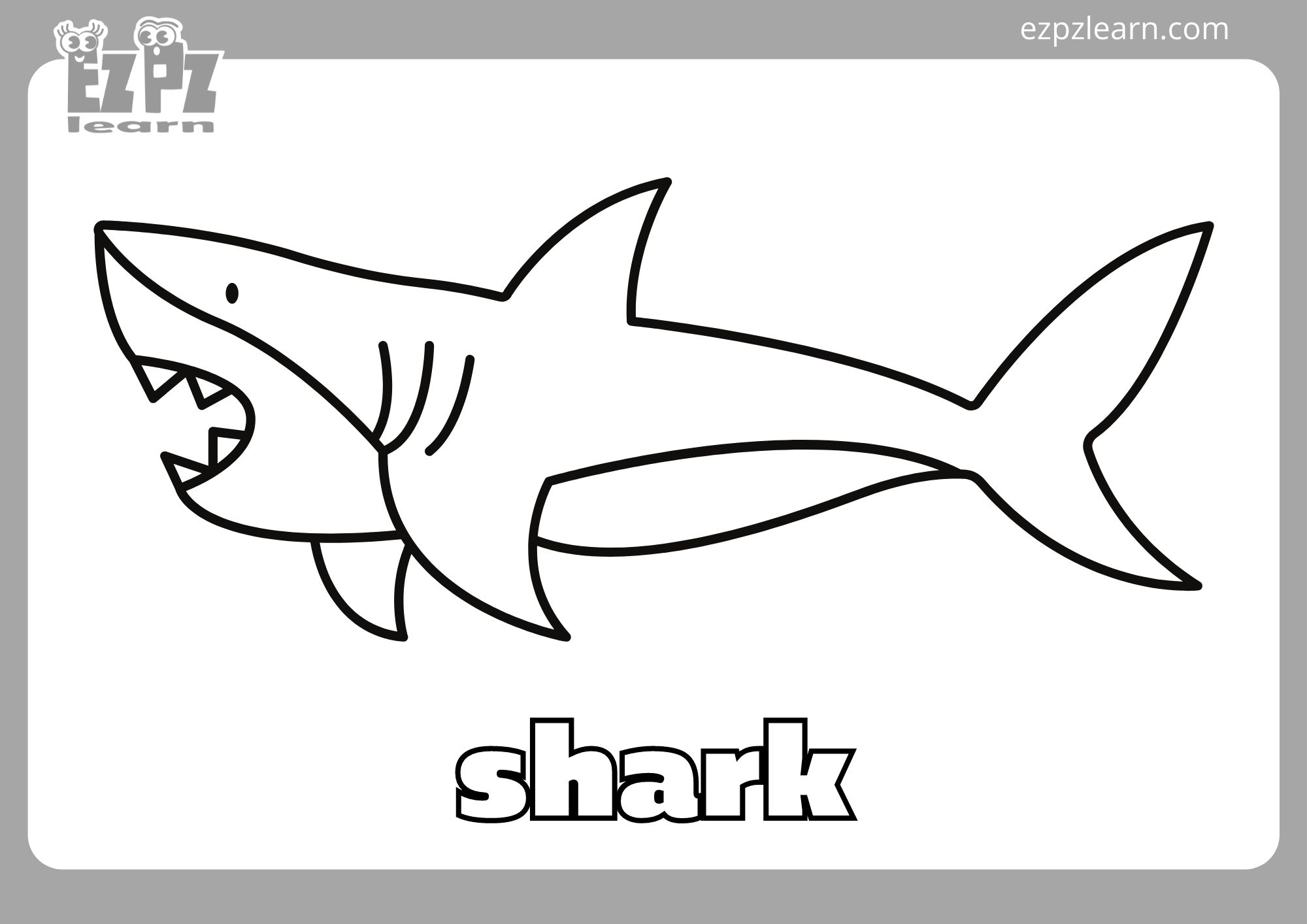 shark picture coloring