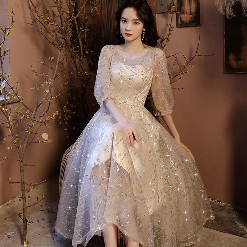 Short Champagne Dresses Prom Plus Size Champagne Prom Dresses New Short Sequin Aliexpress