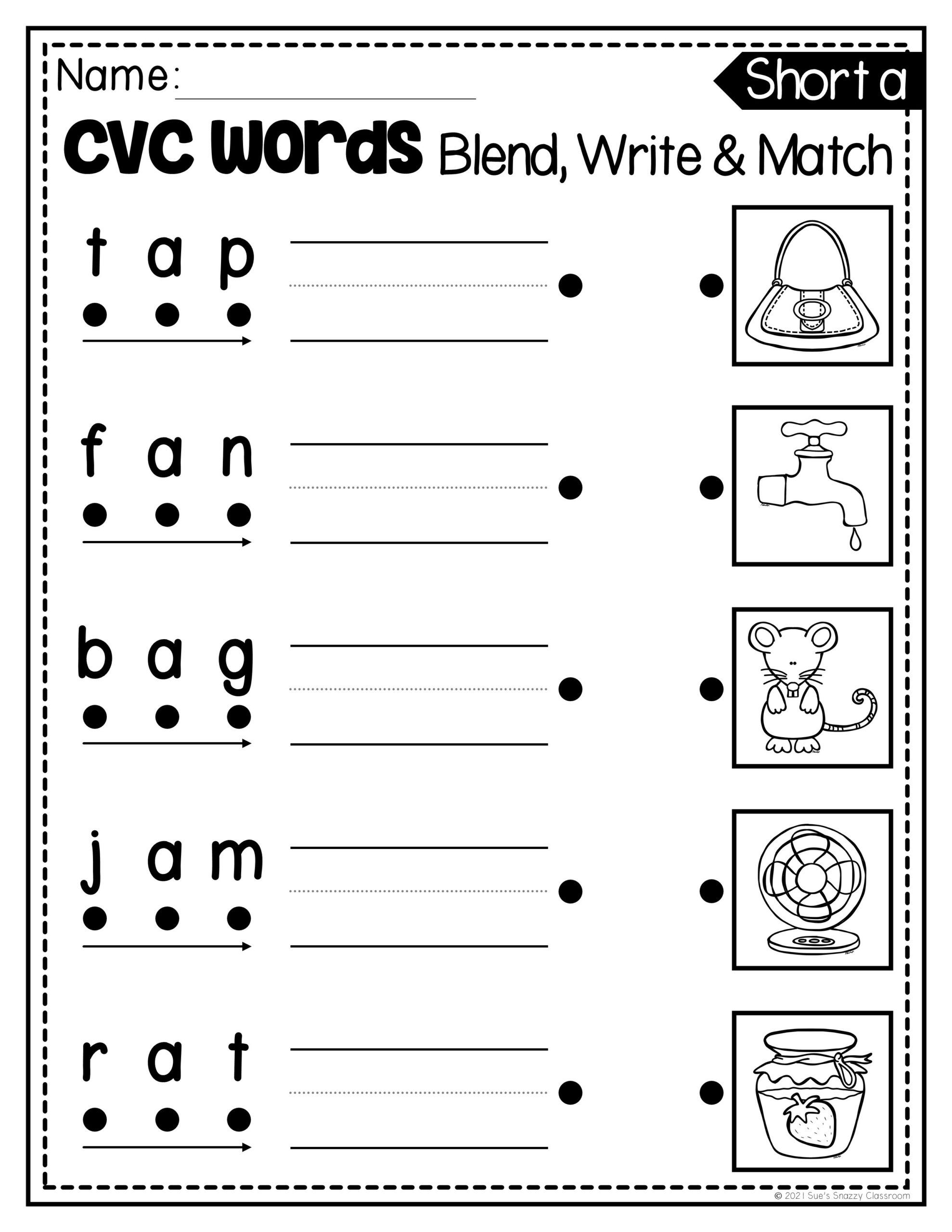 Short Vowel CVC Word Practice Worksheets U0026 Printable Activities Made By Teachers