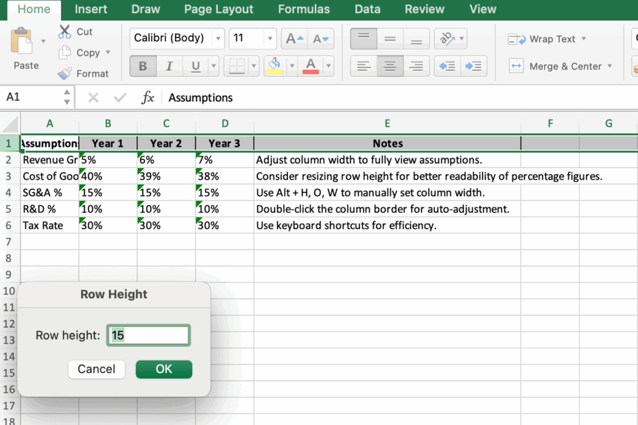 Shortcut To Resize Row And Column Height U0026 Width In Excel