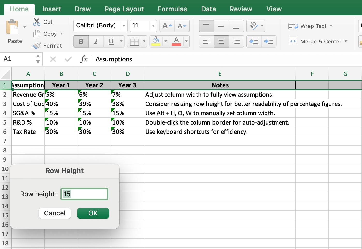 Shortcut To Resize Row And Column Height U0026 Width In Excel 