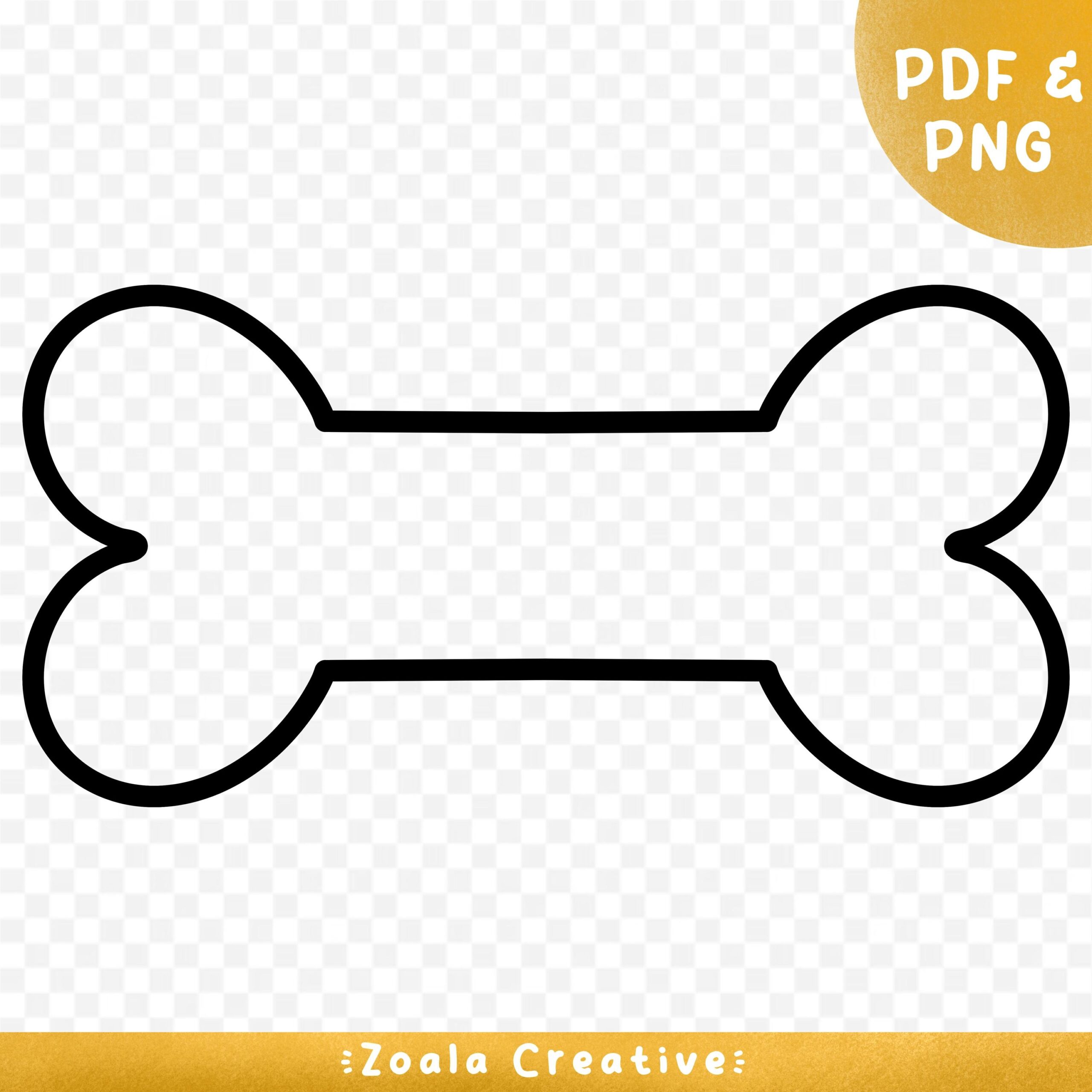 Simple Black Dog Bone Outline Template DIY Craft And Daycare Activities Printable Solid Black Art For Teachers And PNG Basic Stencil Etsy Australia