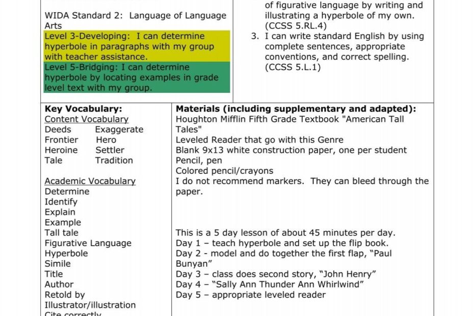 SIOP Lesson Plan Template 3 Washoe County School District