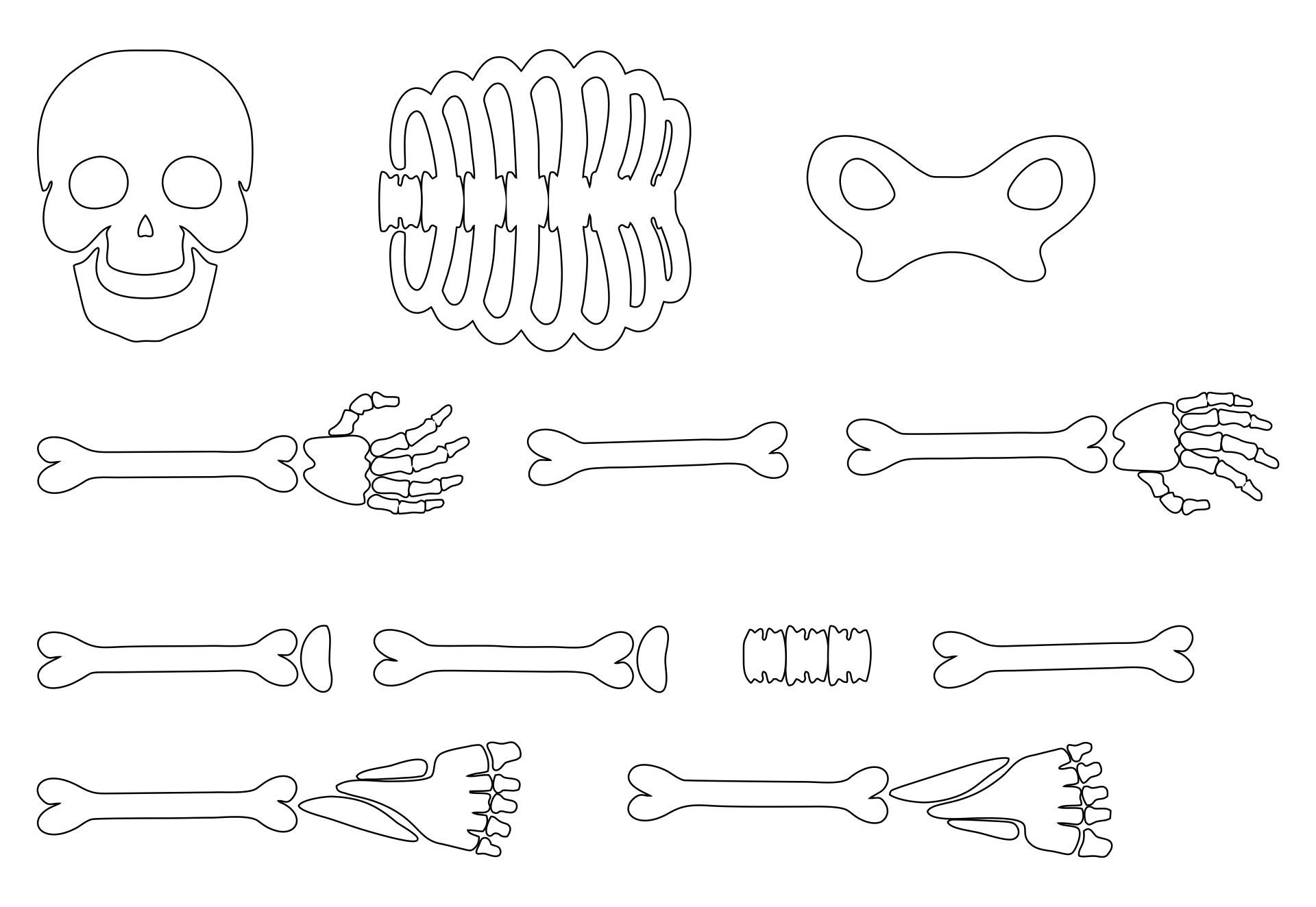 Skeleton Craft Printable Printable Party Favors
