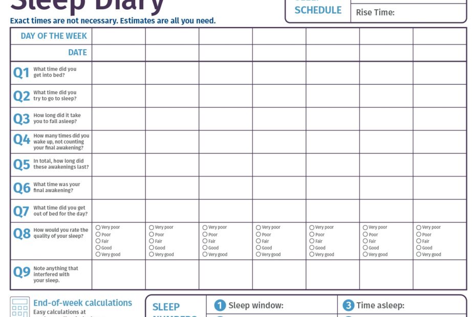 Sleep Diary Sleepwell