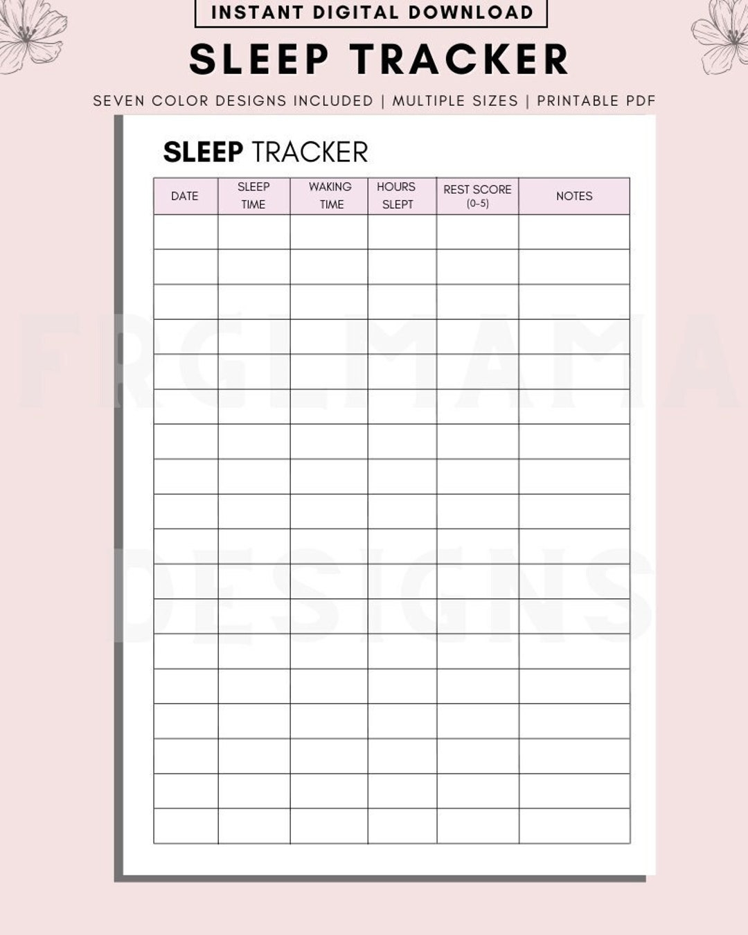 Sleep Journal Printable Sleep Log Sleep Planner Sleep Chart Monthly Sleep Log Sleep Tracker Insert Sleep Habit Log Sleep Worksheet Etsy