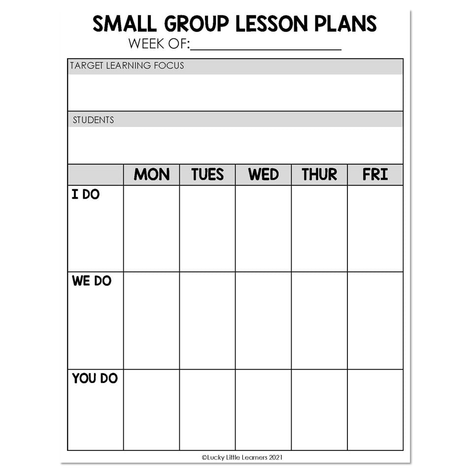 small group planning template free