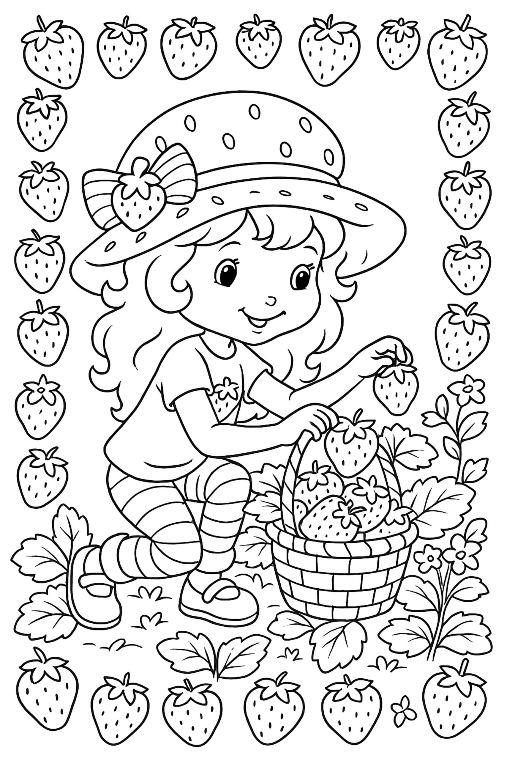 coloring pictures of strawberry shortcake