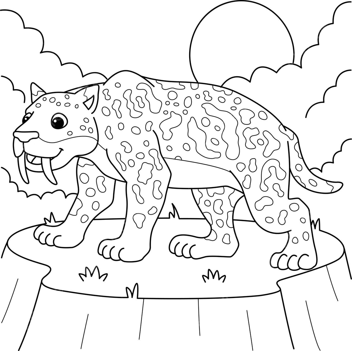 coloring pages saber tooth tiger