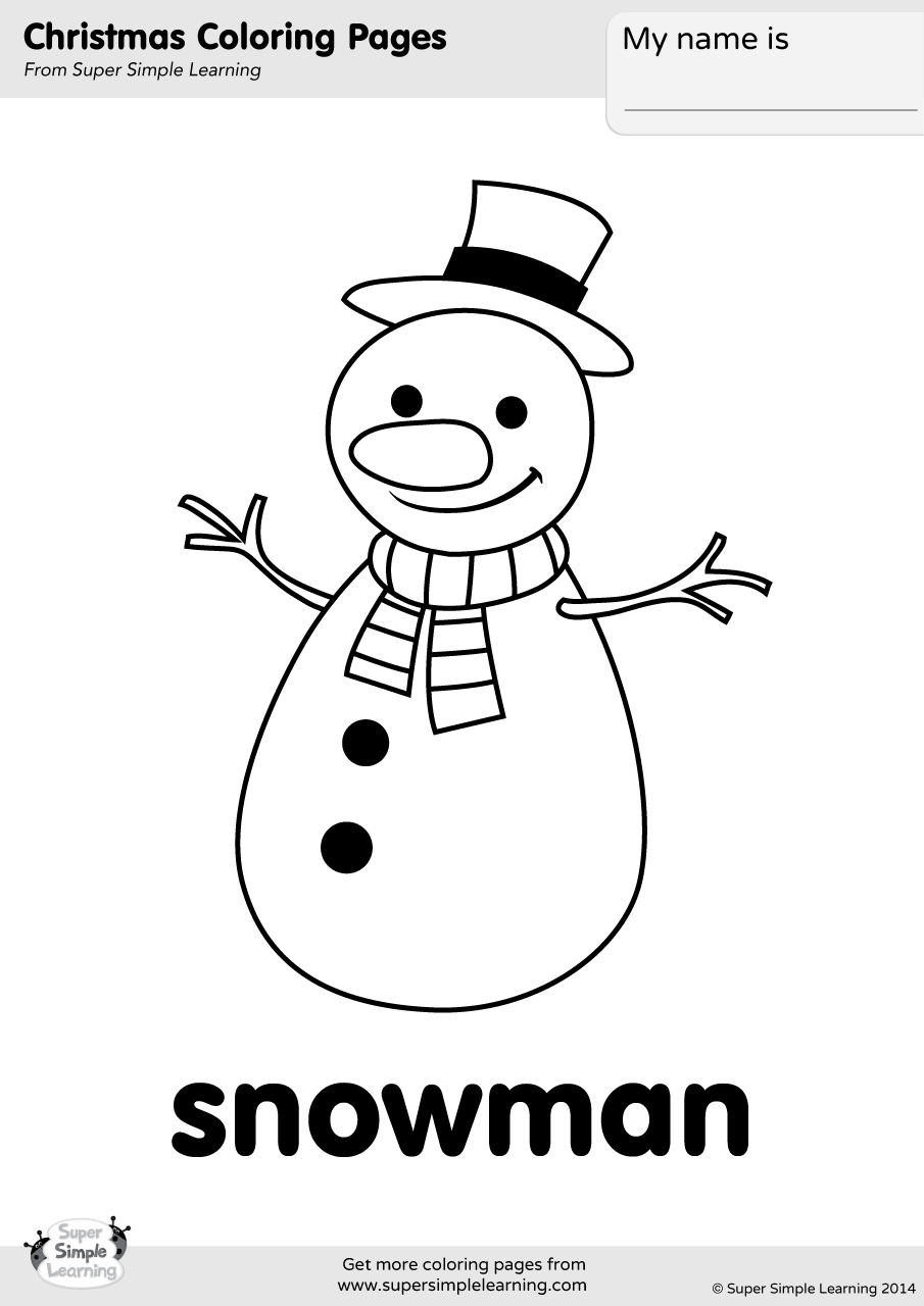 coloring picture of a snowman