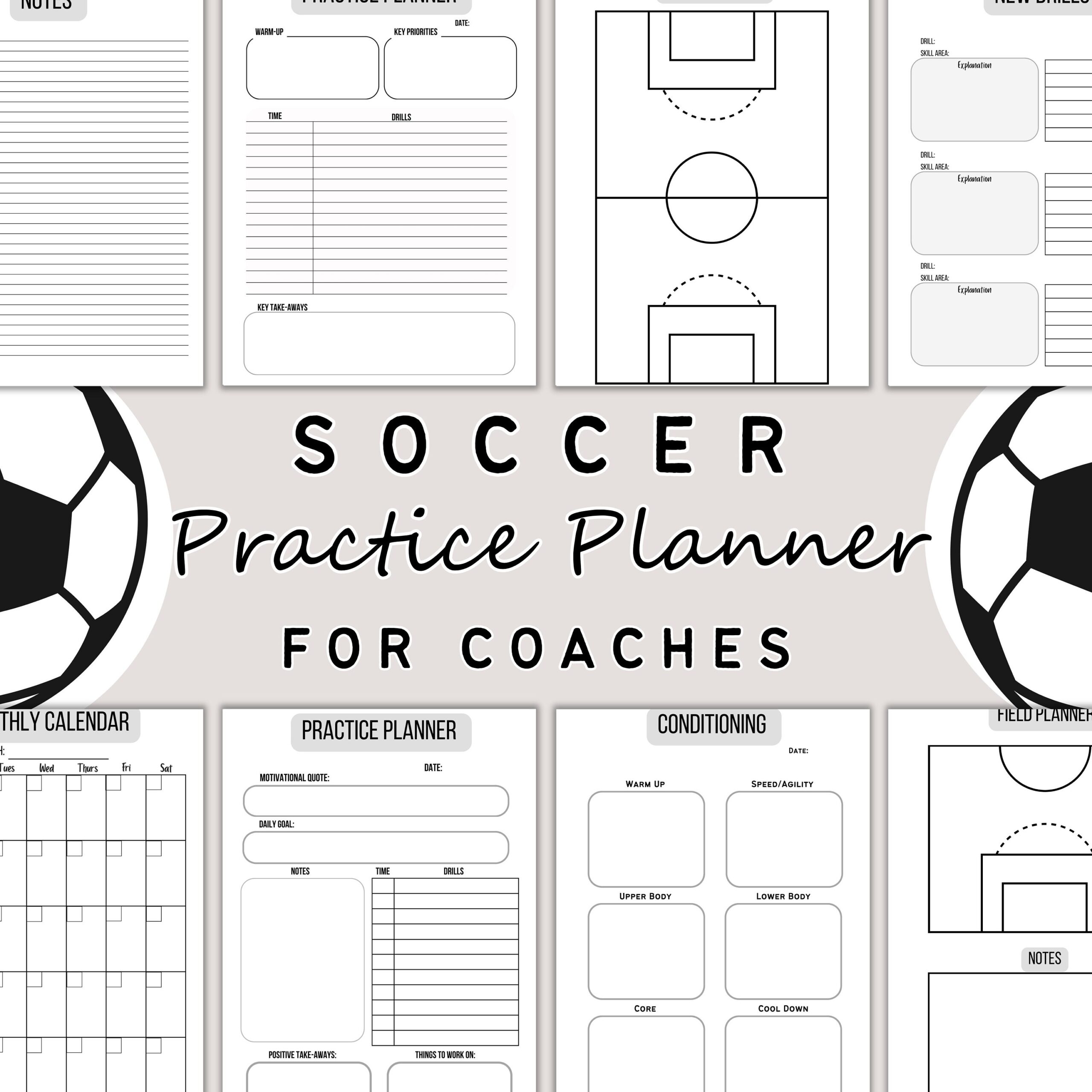 Soccer Practice Planner For Coaches Soccer Coach Planner Soccer 