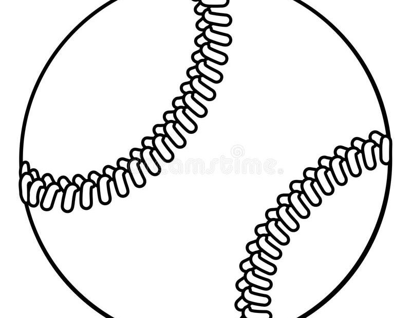 Softball Coloring Page For Kids Stock Vector Illustration Of