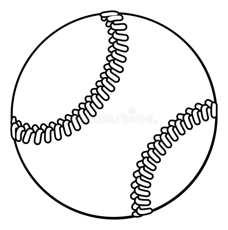 Softball Coloring Page For Kids Stock Vector Illustration Of 