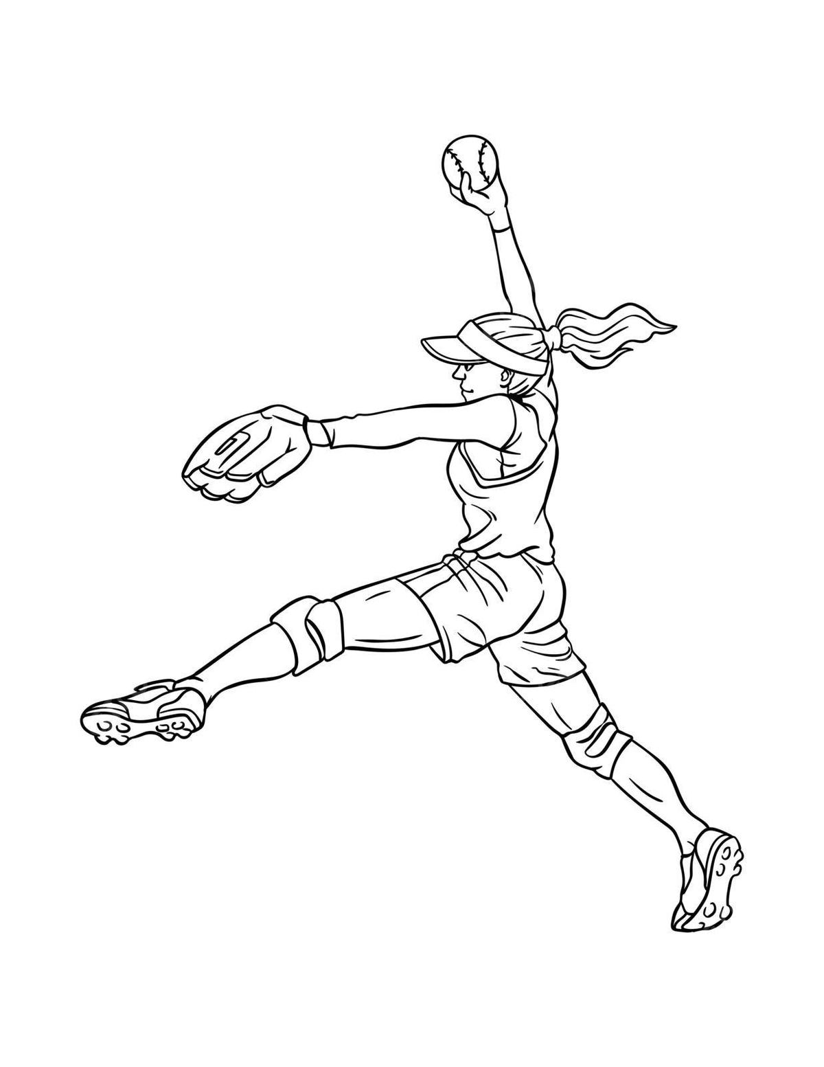 Softball Isolated Coloring Page For Kids Toddler Coloring Book 
