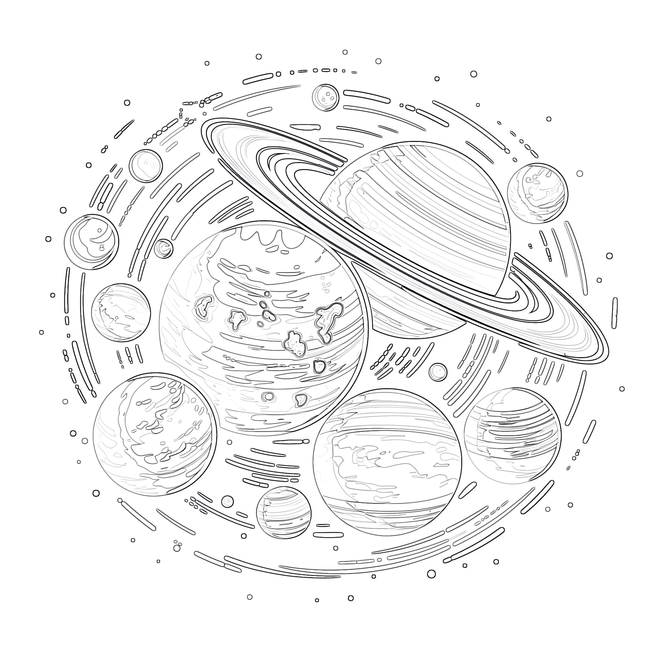 Space Theme With Planets Coloring Pages Mimi Panda