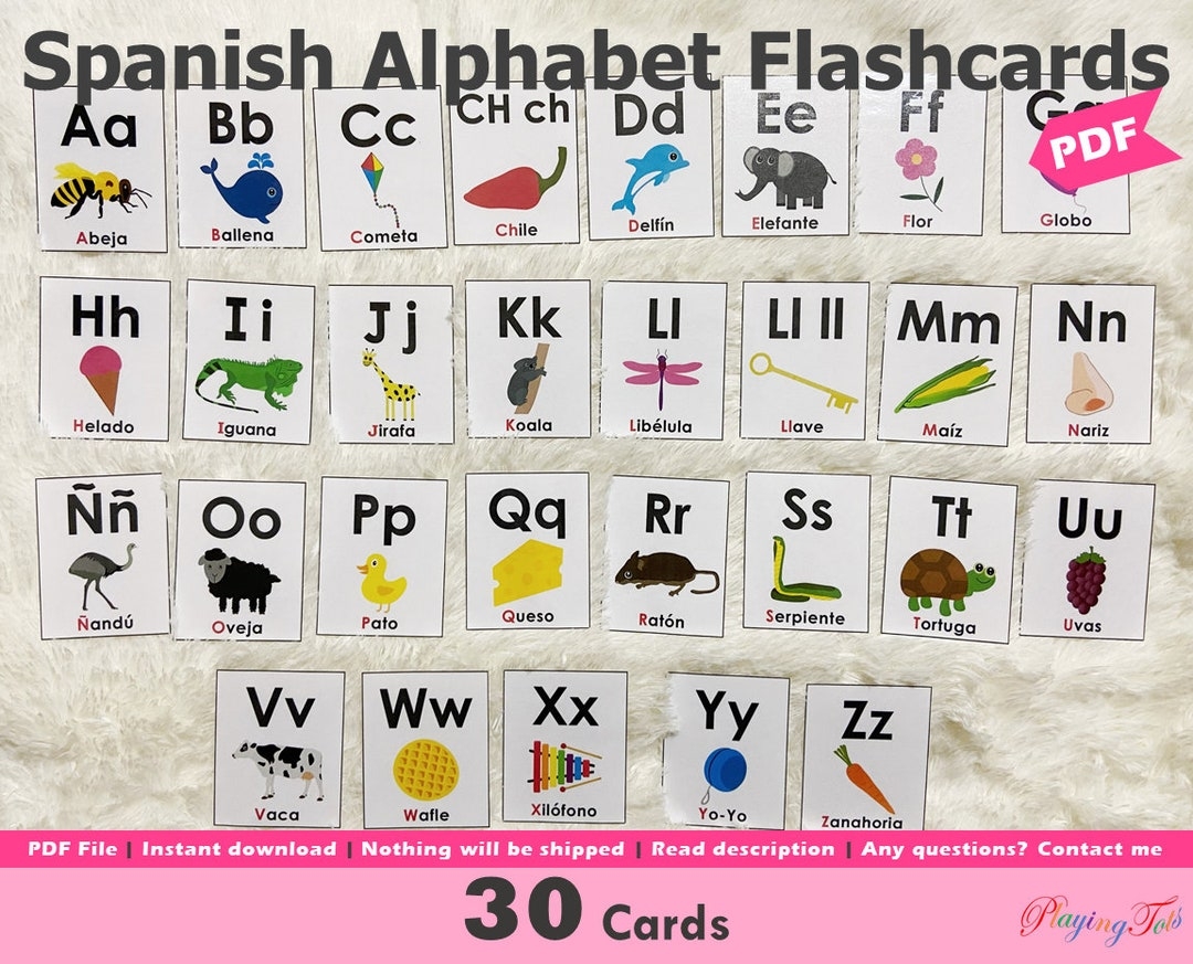 Spanish Alphabet Flash Cards Printable Alphabet Picture 