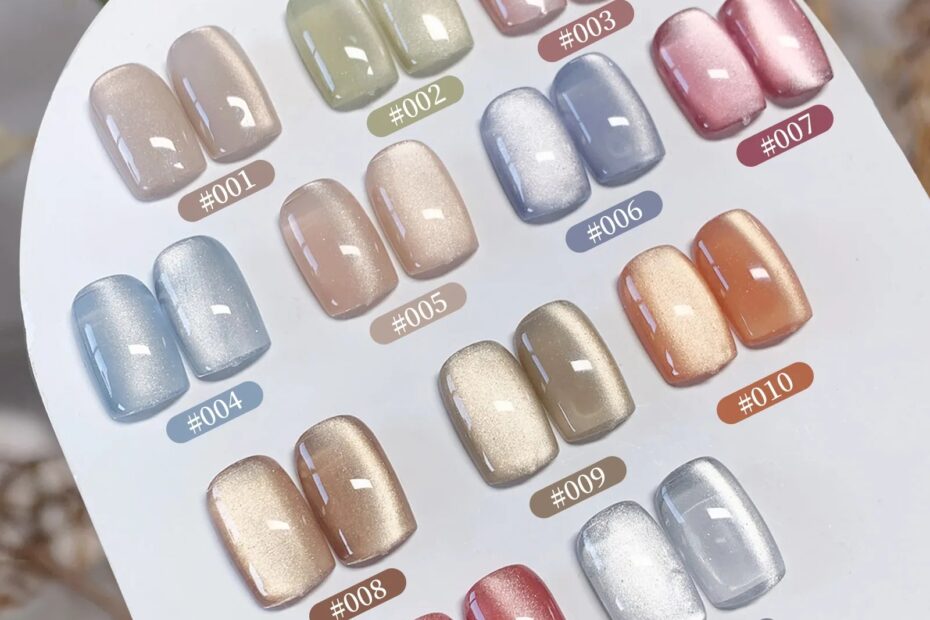 Sparkling Cat Eye Gel Nude Nail Polish Magnetic Soak Off LED UV Gel Varnish