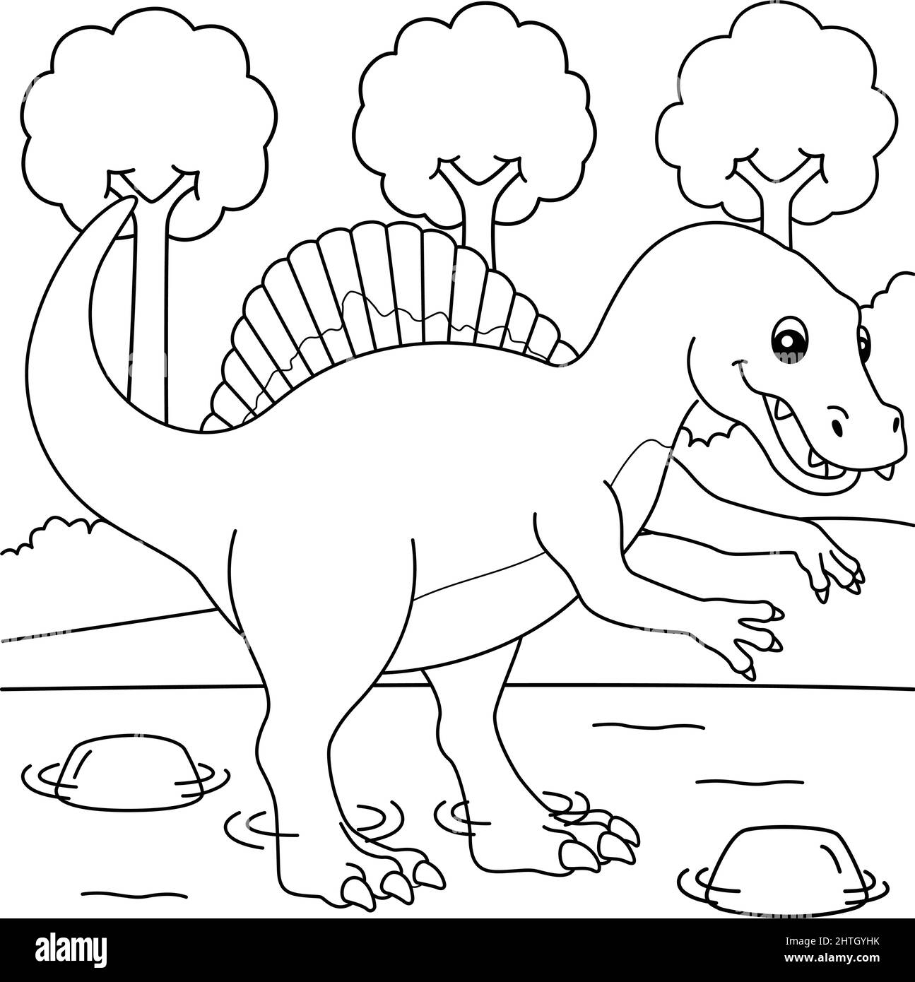 Spinosaurus Coloring Page For Kids Stock Vector Image U0026 Art Alamy