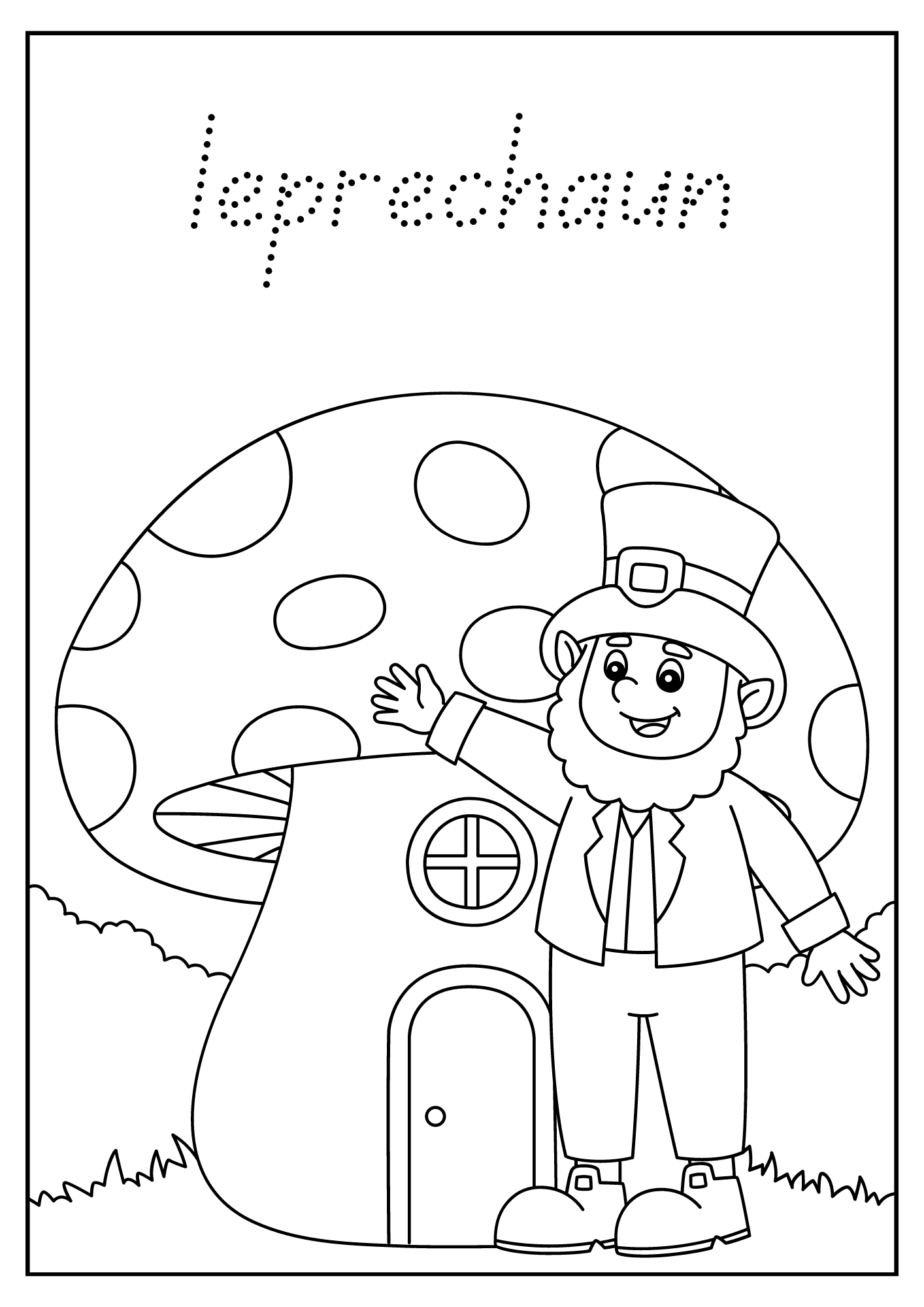 St Patrick s Day March Coloring Pages Happy Leprechaun St 