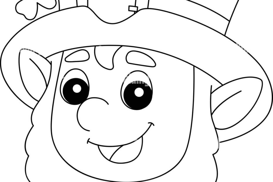 St Patricks Day Leprechaun Coloring Page For Kids Stock Vector