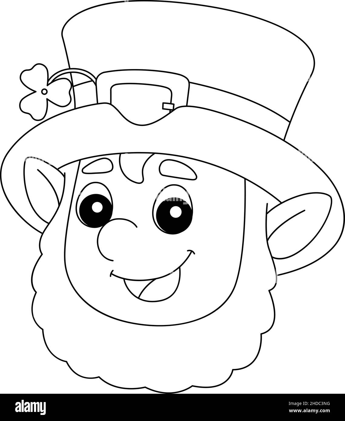 St Patricks Day Leprechaun Coloring Page For Kids Stock Vector 