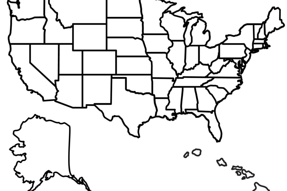 State Outlines Blank Maps Of The 50 United States GIS Geography
