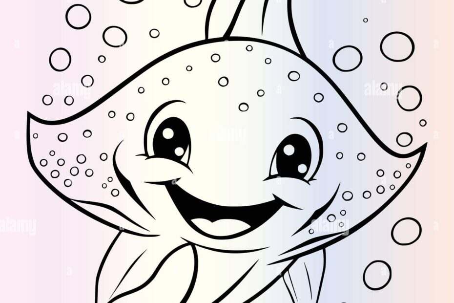 Stingray And Bubbles Coloring Page Hi res Stock Photography And Images Alamy