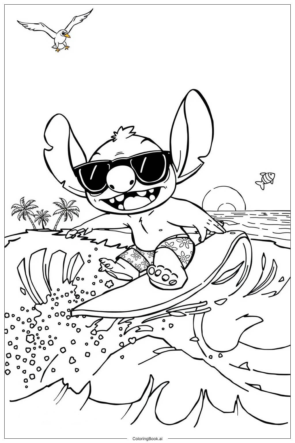 printable cute stitch coloring pages