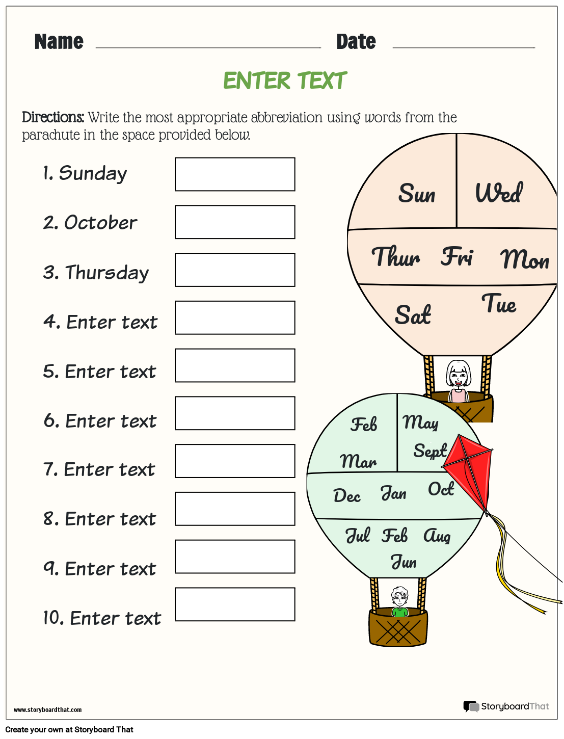 Storyboard That Free Abbreviation Worksheets For Teachers