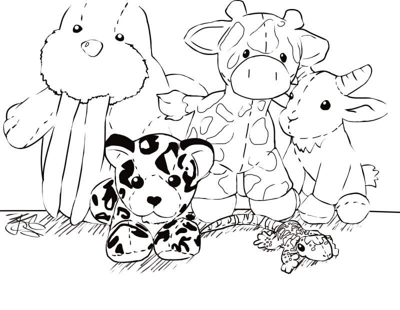 Stuffed Animal Safari Coloring Pages