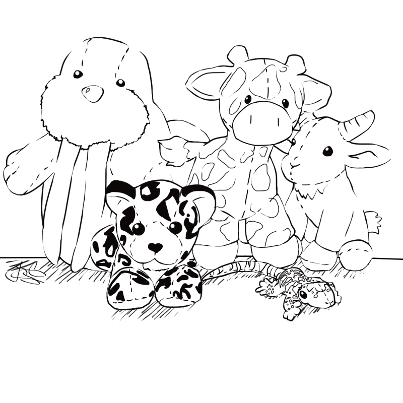 Stuffed Animal Safari Coloring Pages