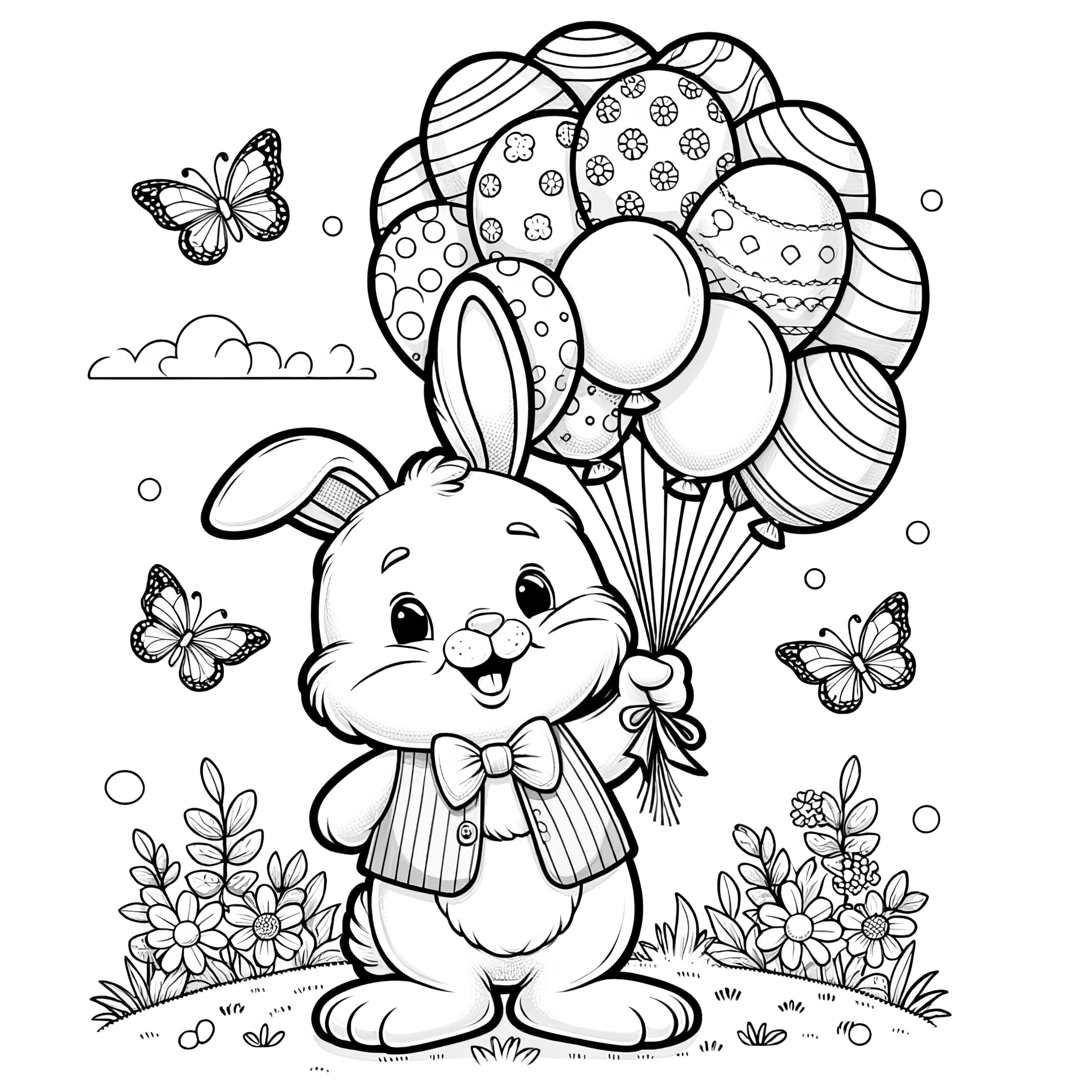 easter bunny coloring pages printable