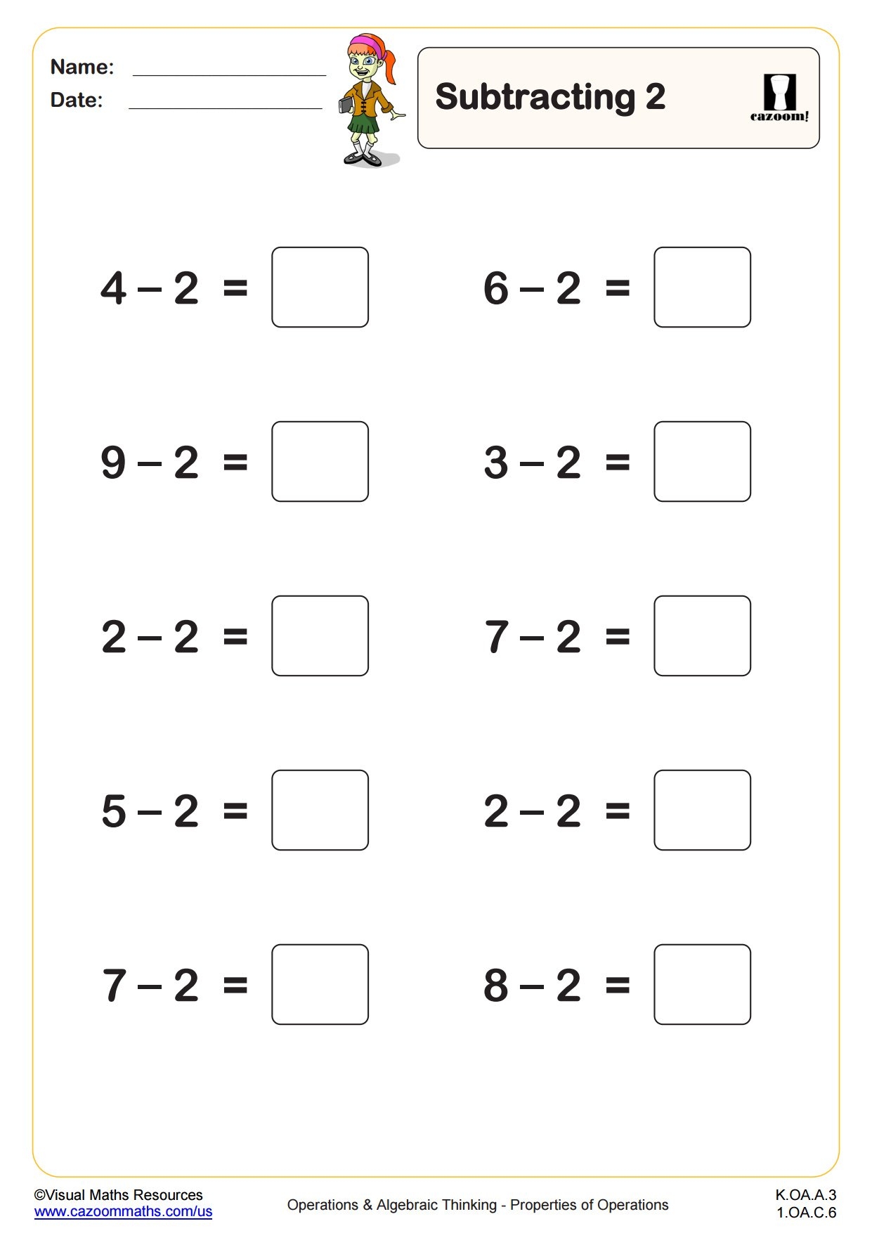 minus worksheet
