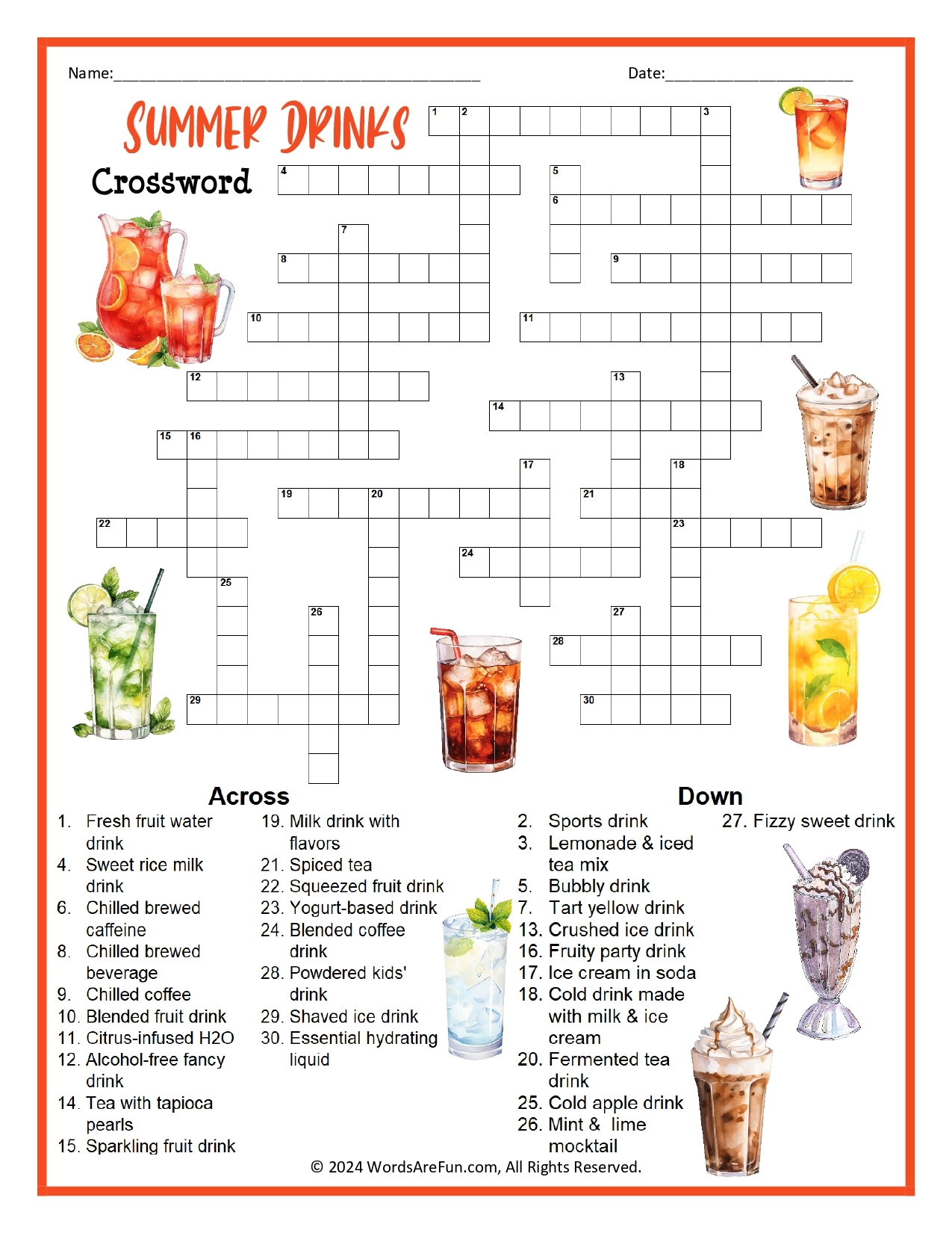 free printable crossword puzzles for adults