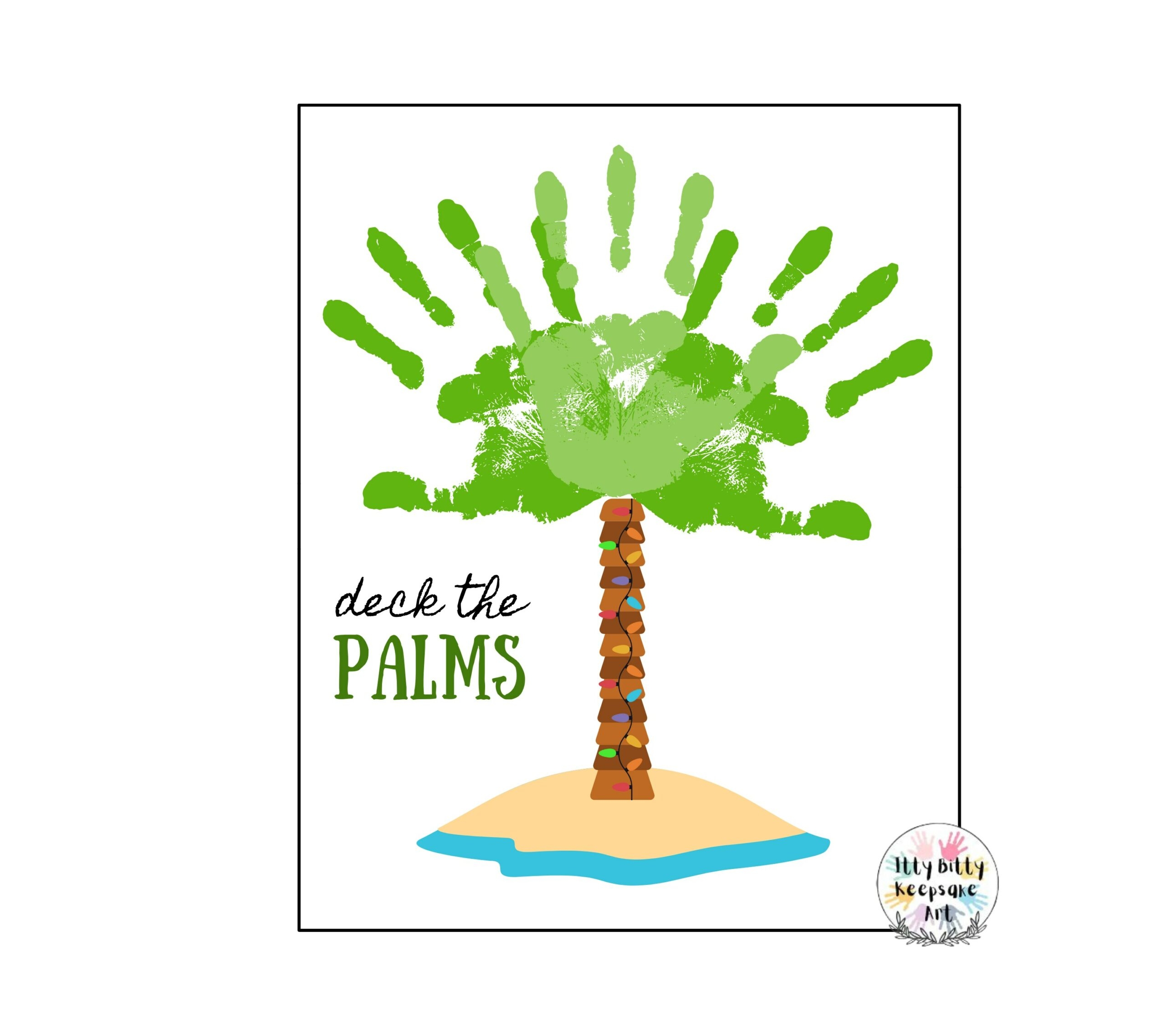 Summer Palm Tree Handprint Craft Art Printable Template Christmas In July Deck The Palms Classful